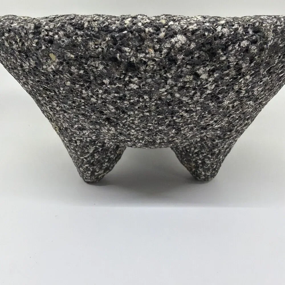 Vintage Molcajete Lava Stone  8” dia. 4